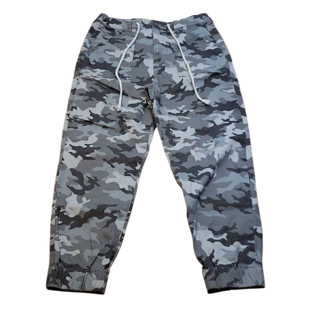 Nono Grey Camo high rise Pants, Cotton Jogger style, Large